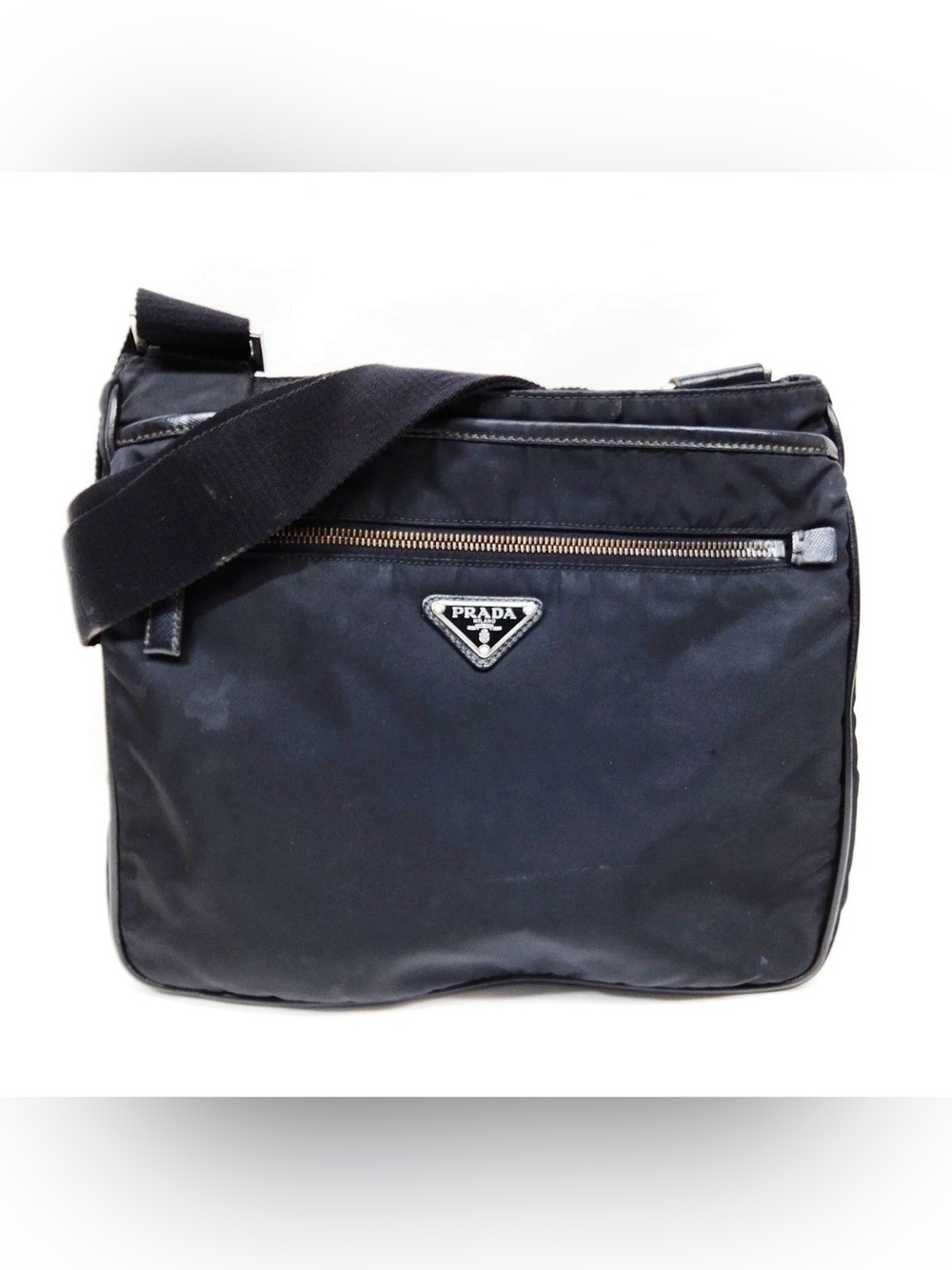 Prada Black Nylon Messenger Crossbody Bag